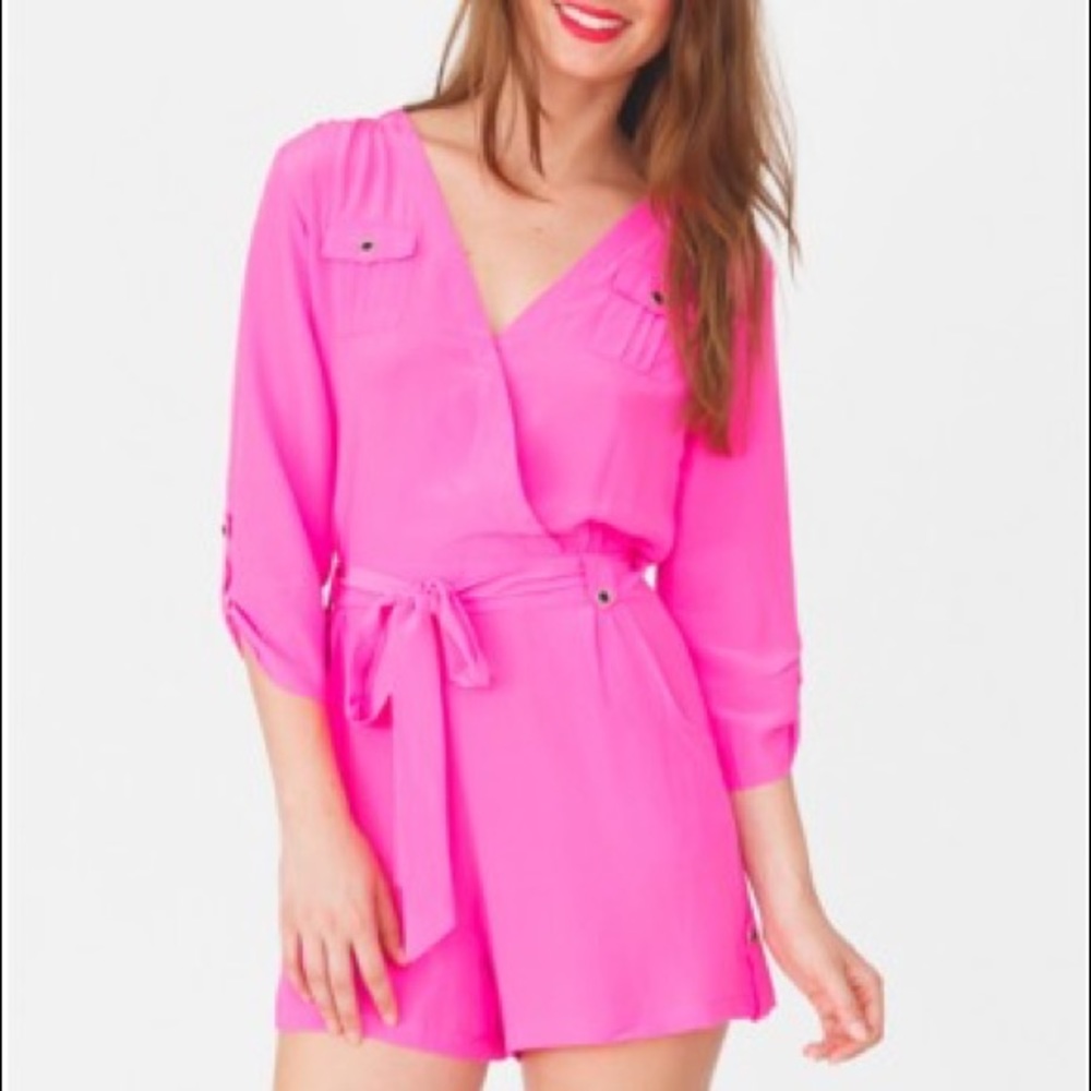 Yumi Kim Beth romper in neon pink