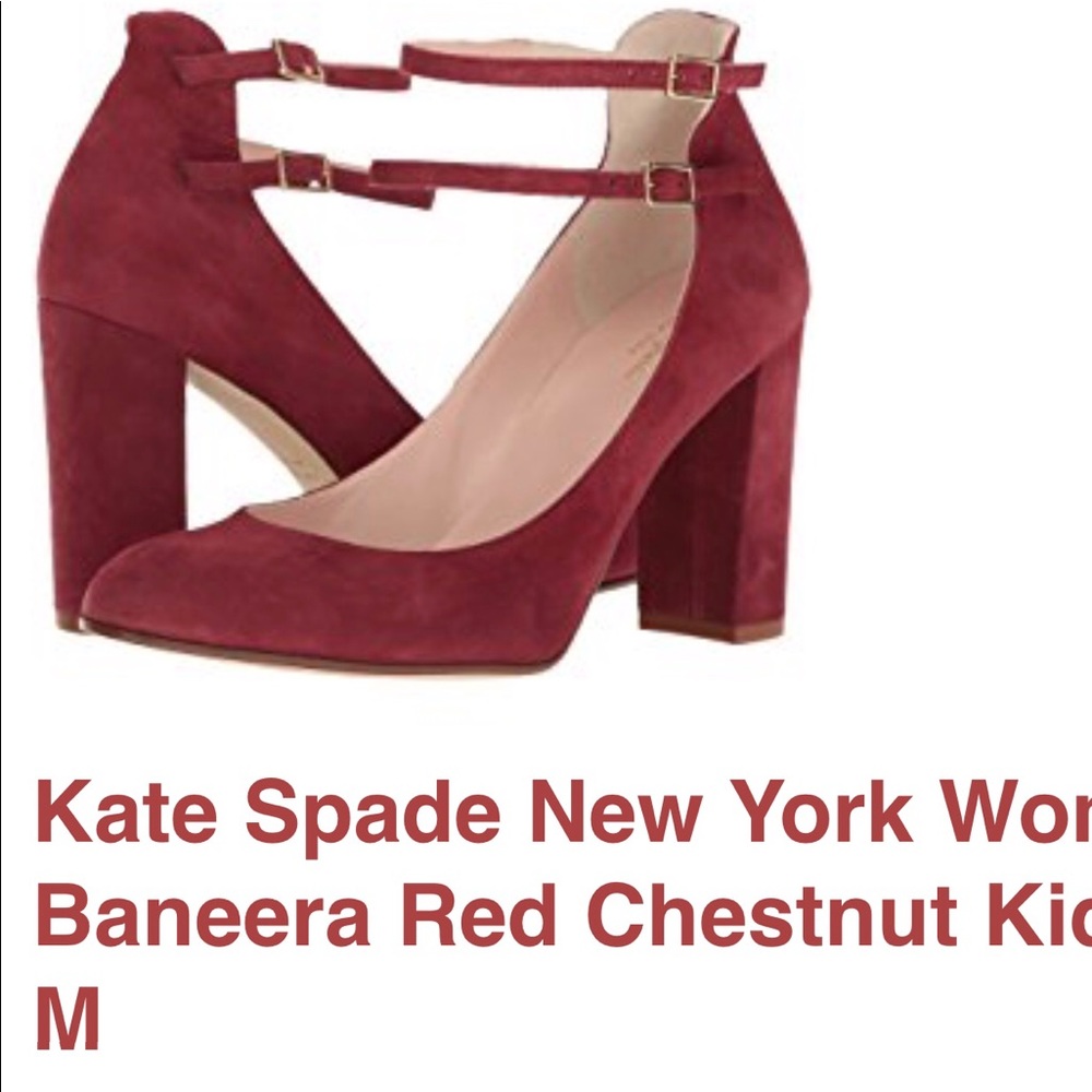 Red chestnut suede baneera Kate Spade heels