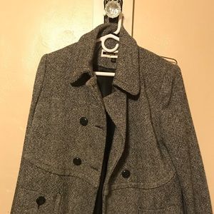 Pea coat, twill pea coat, black pea coat,
