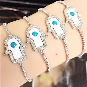 925 STERLING SILVER HAMSA ADJUSTABLE BRACELET