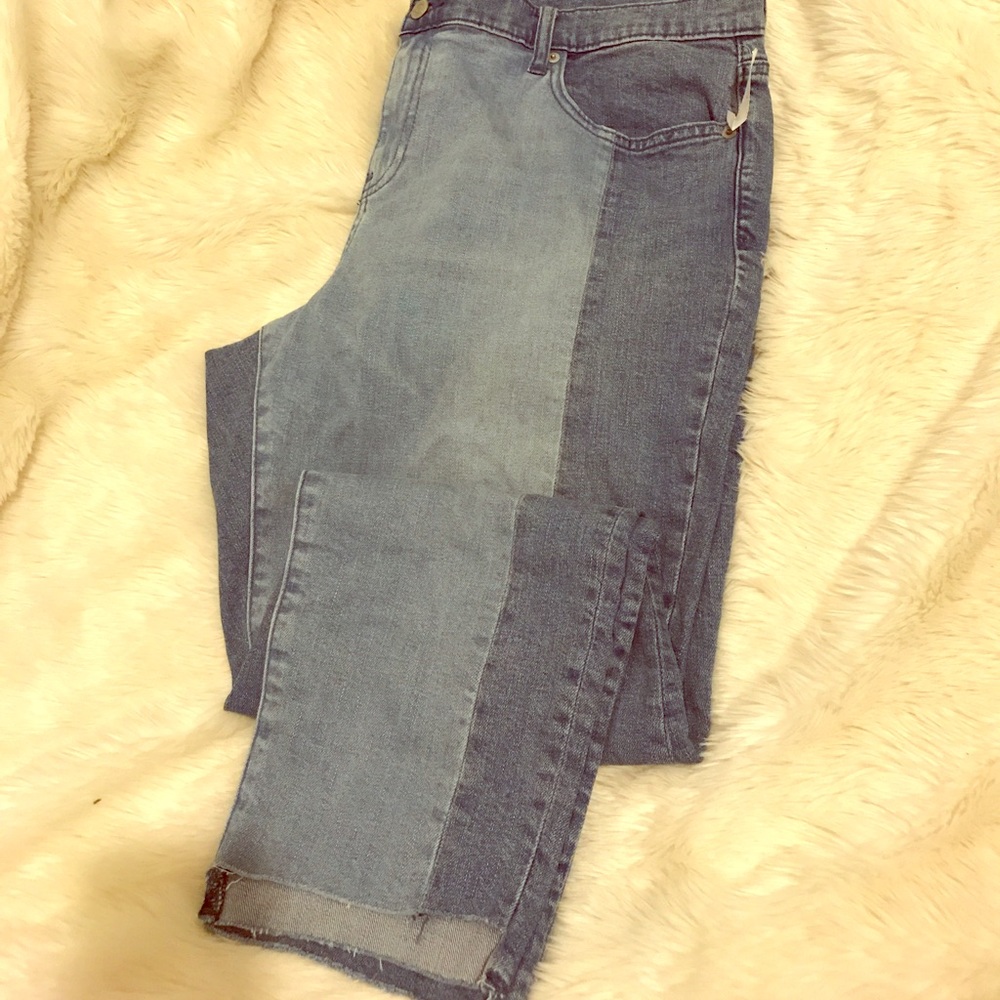 GAP Two toned boyfriend jean with step hem