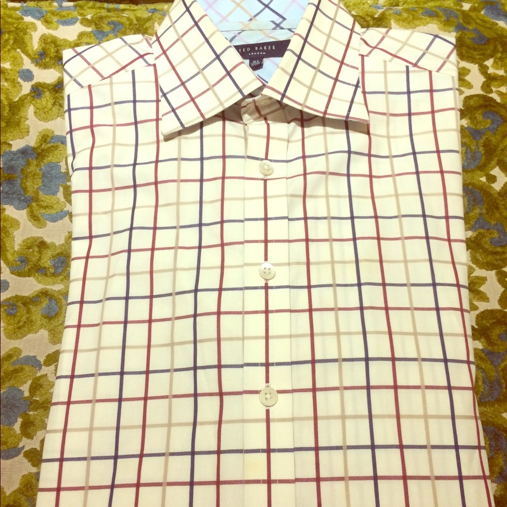 TED BAKER LONDON gingham check button down shirt