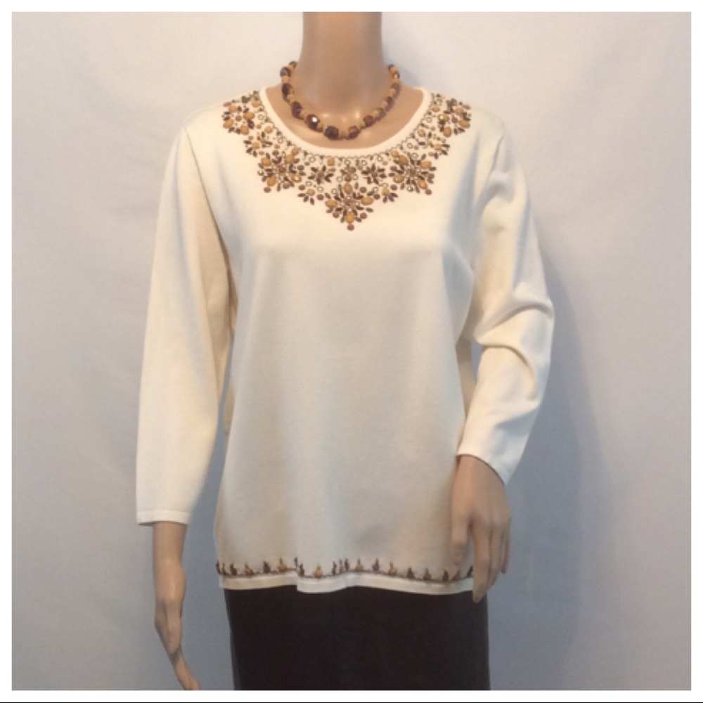 ALFRED DUNNER Beaded Top