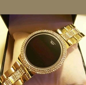 14K GOLD PLATED ICED OUT WATCH