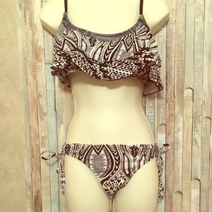 Black & White Swimsuit - 2 piece - XL