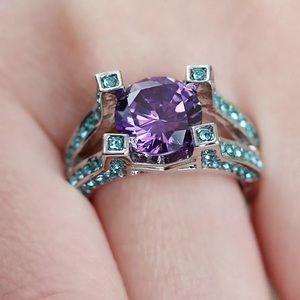purple and aqua blue ring 💍