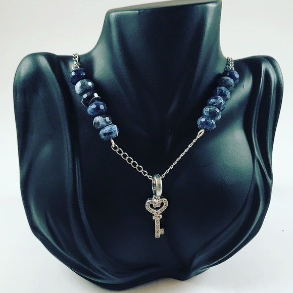 Silverskylight Jewelry - 🦊SALE !! blue sodalite gemstone cz key necklace