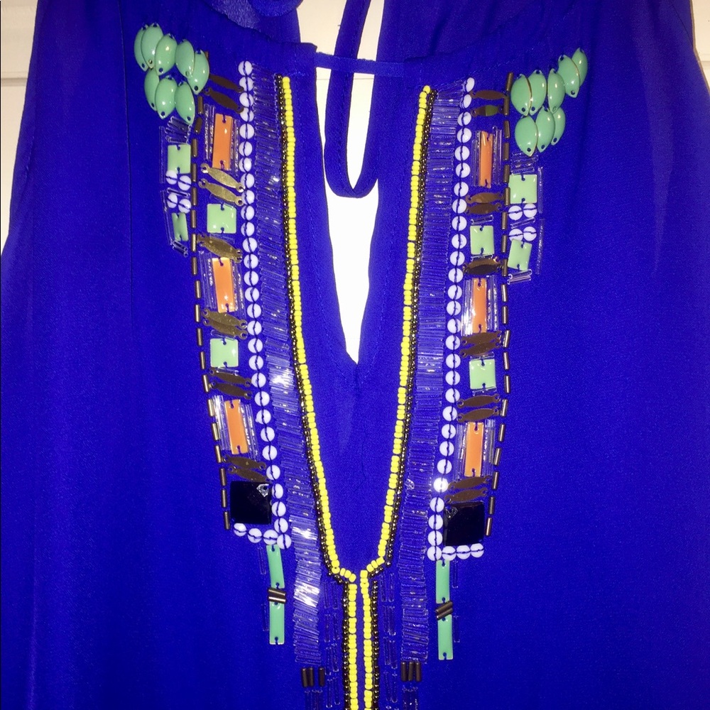 Royal blue, sequined tunic