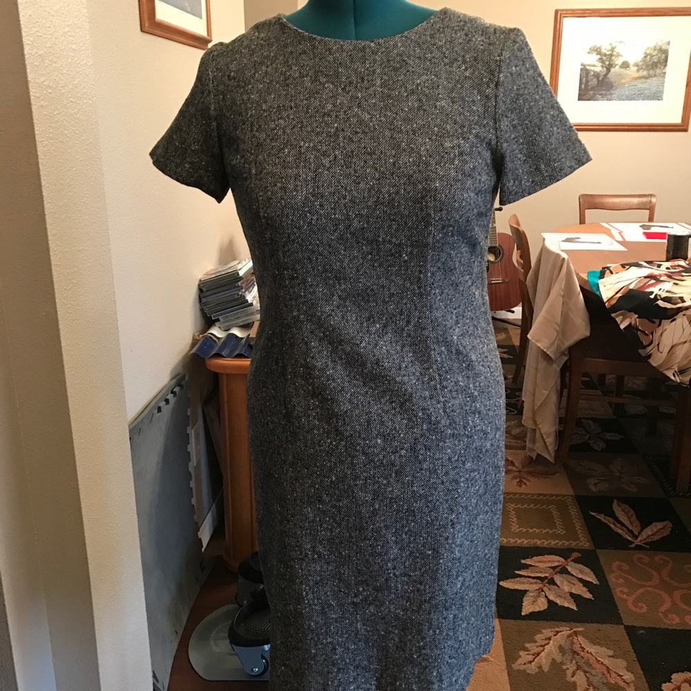 Bridge water polyester and wool dress