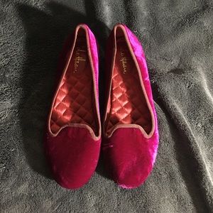 Gorgeous velvet fuchsia  flats