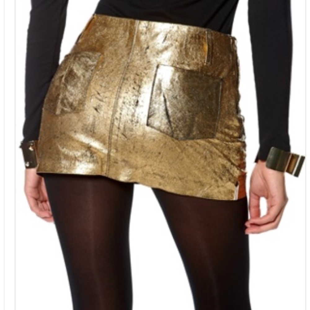 One Teaspoon fear and loathing metallic mini skirt - Picture 2 of 3