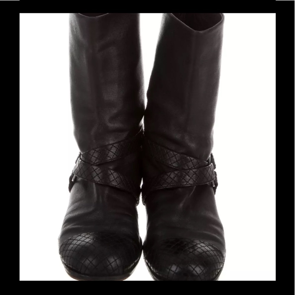 Chanel quilted cap-toe boots