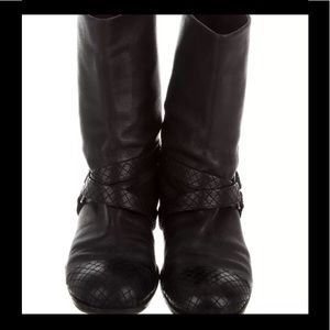 Chanel quilted cap-toe boots