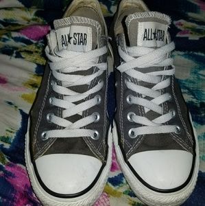 Converse All Star Low Top Used Gray Shoes 8.5