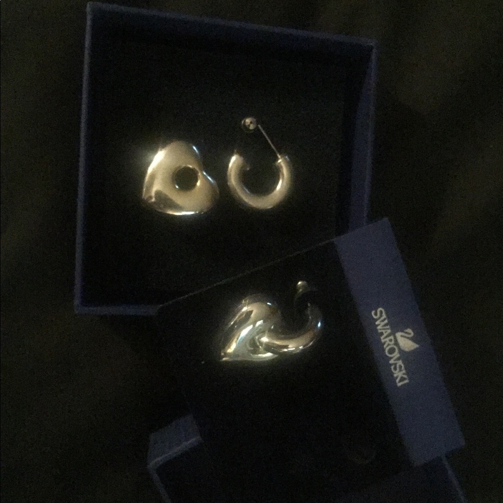 Silver earrings from Swarovski