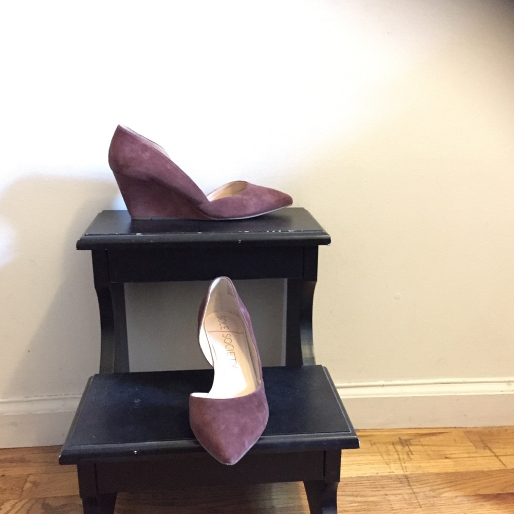 Sole Society Suede Pointed Toe Wedges
