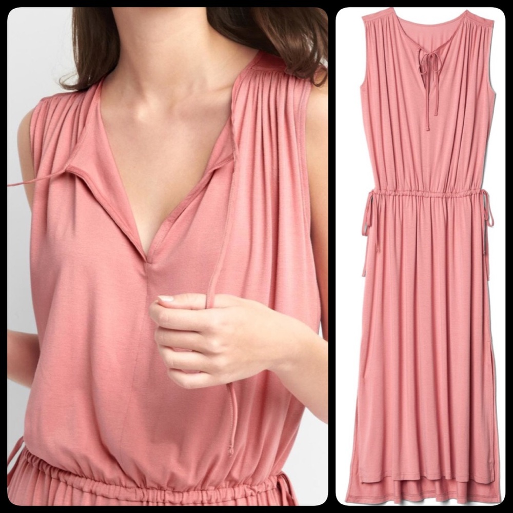 GAP Black Midi Dress High Low Step Hem - Picture 2 of 5