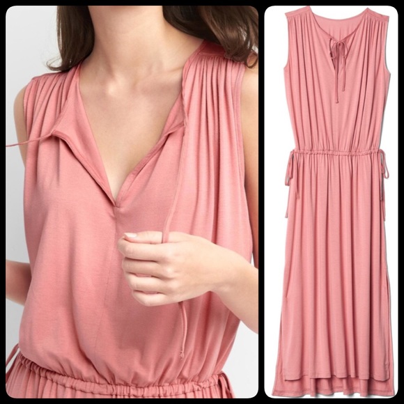 GAP Black Midi Dress High Low Step Hem - Picture 2 of 5