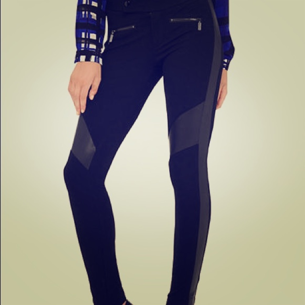 NWT Leather Trim Leggings