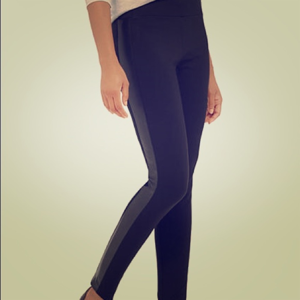 NWT The Limited Black Leggings with Leather Trim