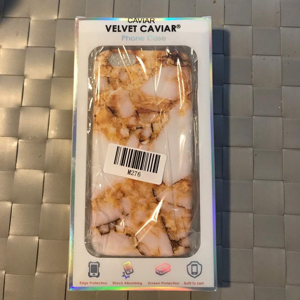 NWT- Velvet Caviar IPhone Case | Gold Marble Print