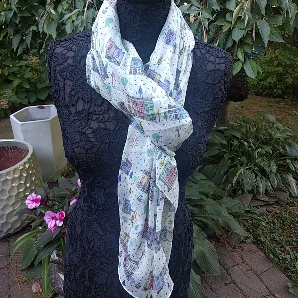 Row Home Print Scarf