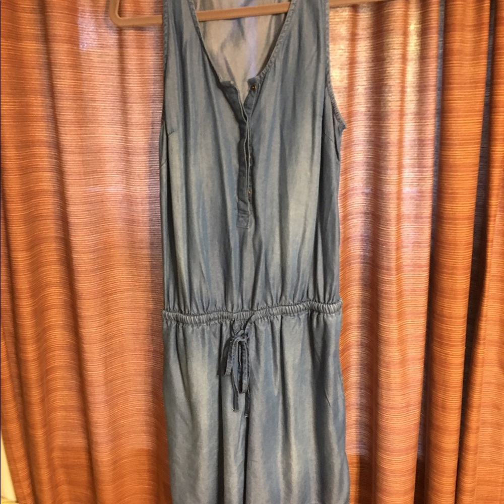 Denim shorts romper
