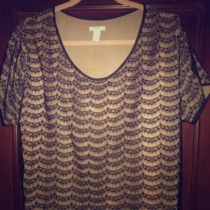 J.Crew Ladies Blouse Sz 14 in Black lace