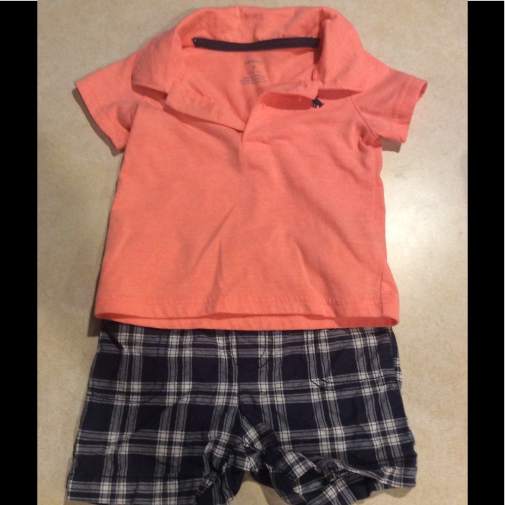 Carter's boy 9 months Outfit shirt and shorts set