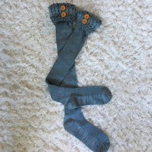 Knee-High Socks with Buttons