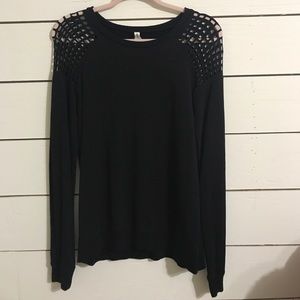 Cut-out shoulder sweater