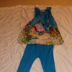 Satin top and leggings