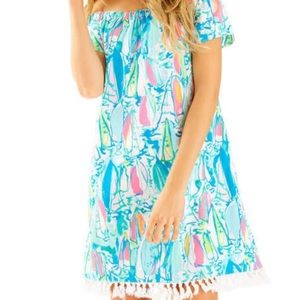 Lilly Pulitzer Marble off the Shoulder dress
