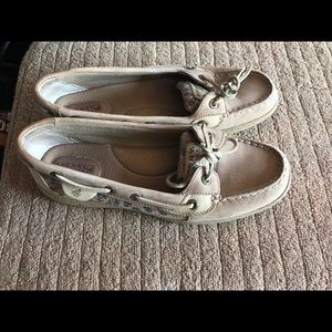 Sperry boat shoe cheetah sequin