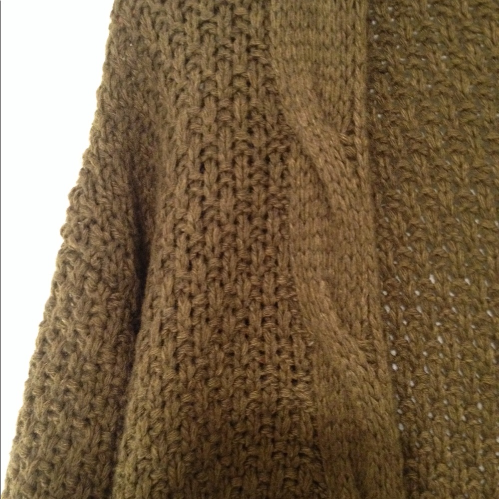 LAST ONE Open Cable  Cardigan OLIVE NWOT - Picture 3 of 3