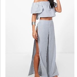 Pinstripe Split Leg Top and Pants