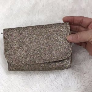{LOFT Outlet} Gold Pink Glitter 6"x4" Hand Clutch {LOFT Outlet} Gold Pink Glitter 6"x4" Hand Clutch
