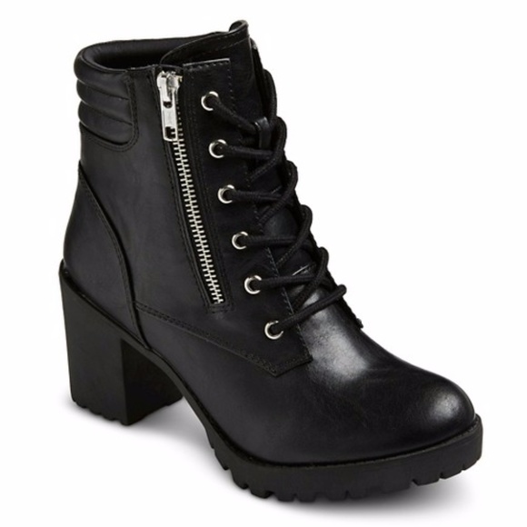 Mossimo Supply Co. Shoes - Mossimo Easton High Heel Combat Boots-Lace Up-Sz10
