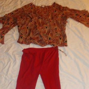 Flare sleeve top and leggings