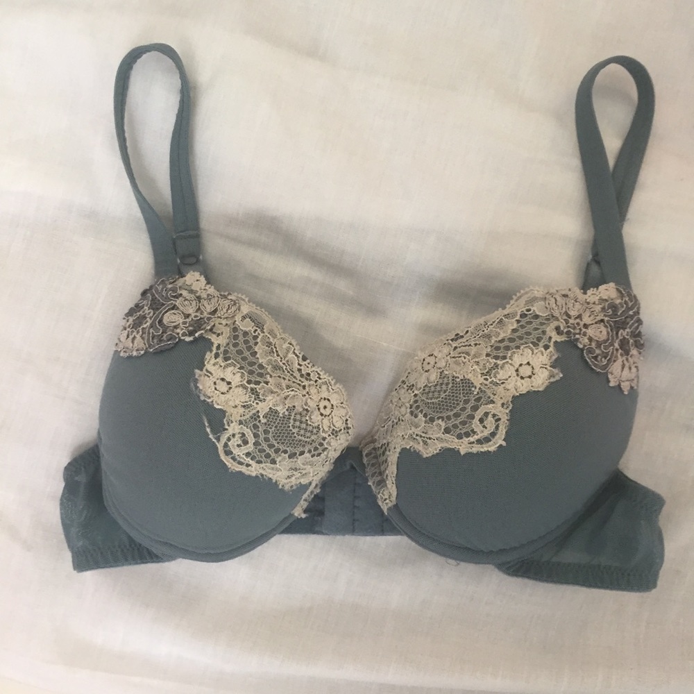 Laperla turquoise lace nylon/cotton bra
