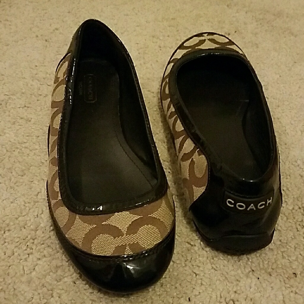 Coach Brown Signature Flats