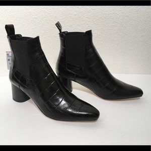 zara embossed leather platform boots