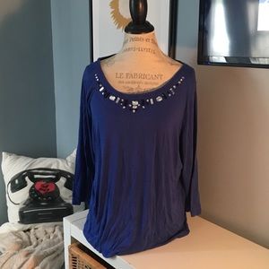 Cute Blue and Rhinestone Top