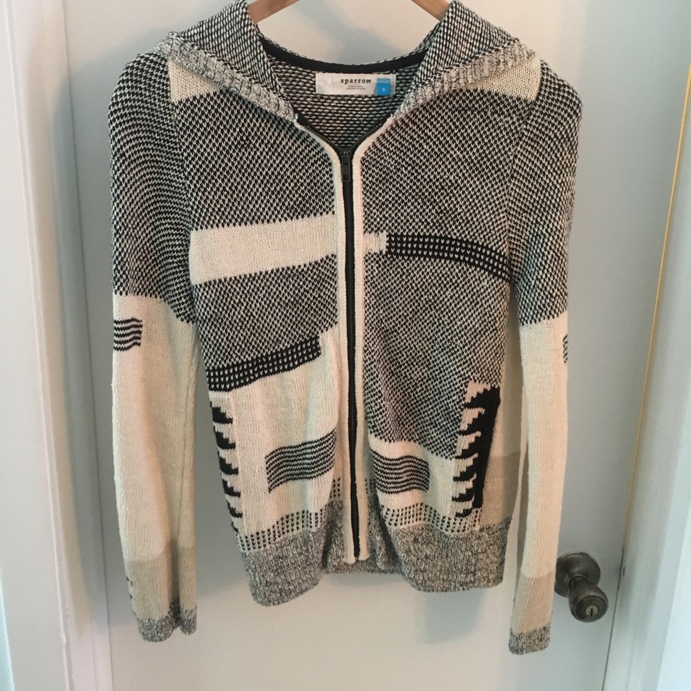 Anthropologie hooded zipper sweater jacket
