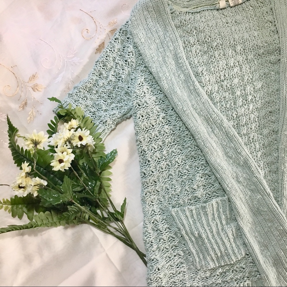 ✨HP✨ Anthropologie MOTH Aqua Mint Knit Cardigan