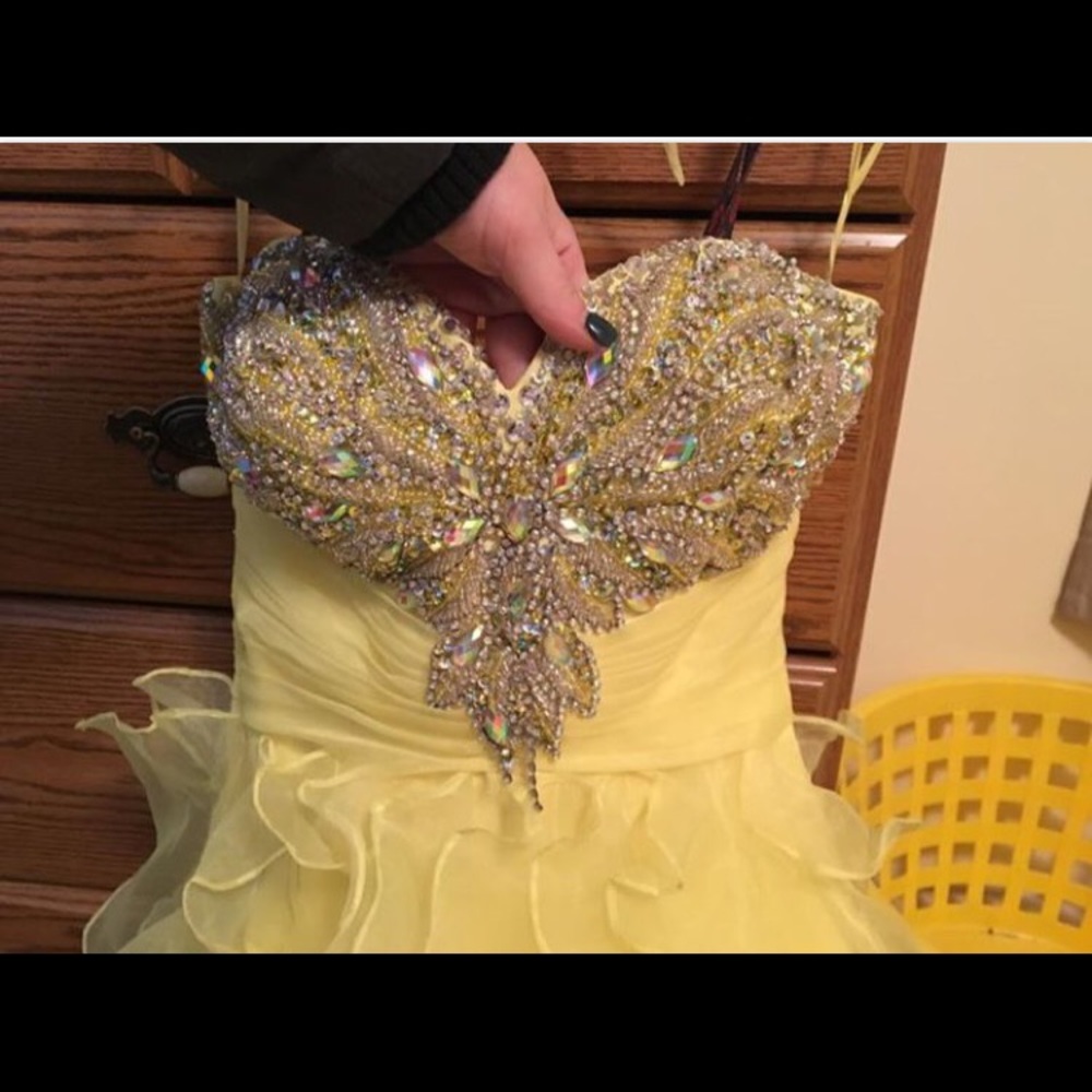 Neon yellow prom dress