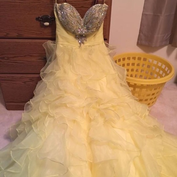 Neon yellow prom dress