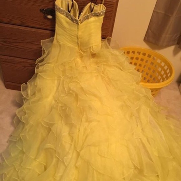 Neon yellow prom dress