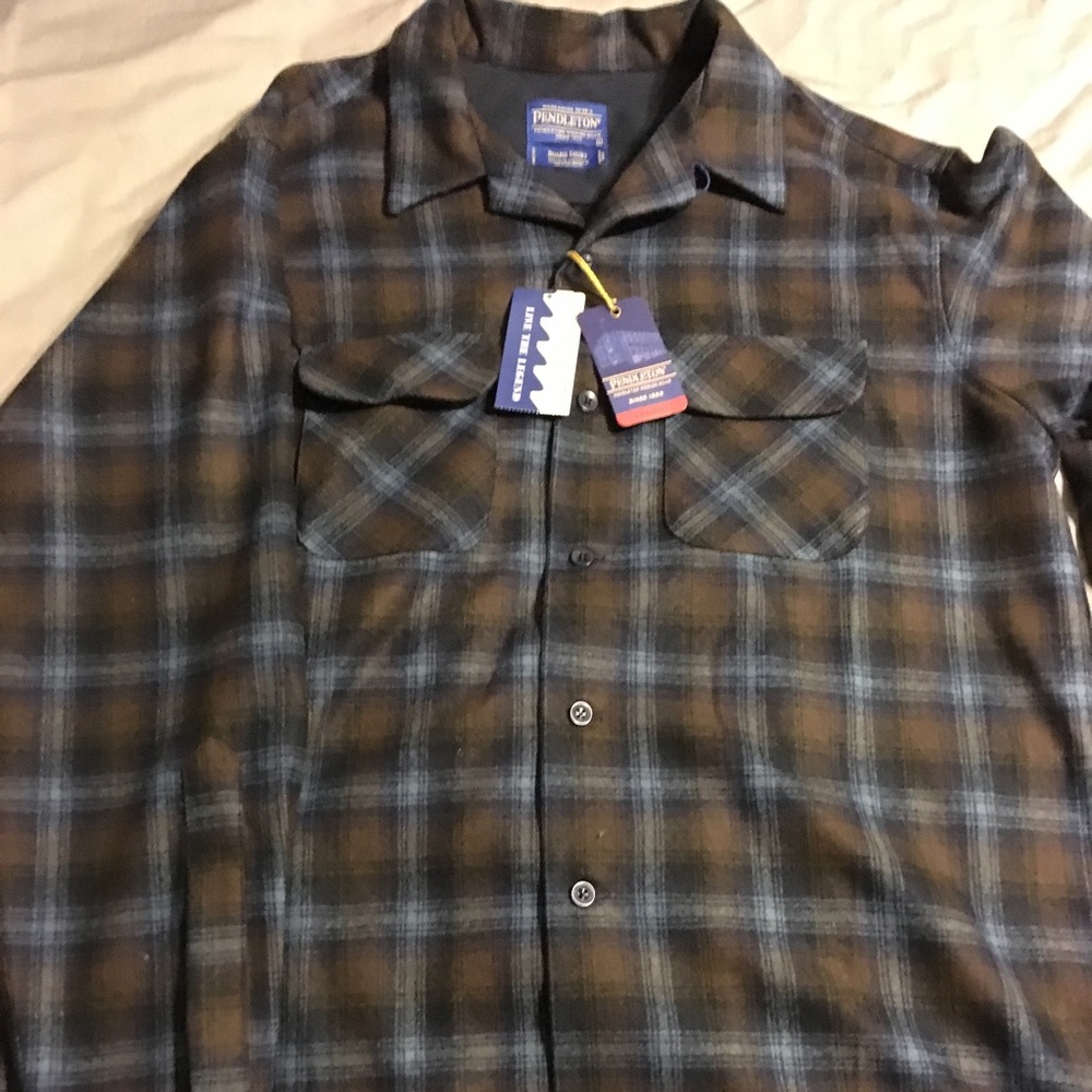 Men’s Pendleton BOARD SHIRT Wool Plaid Shirt Large