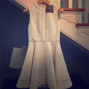 Cynthia Rowley floral-textured fit and flare dress